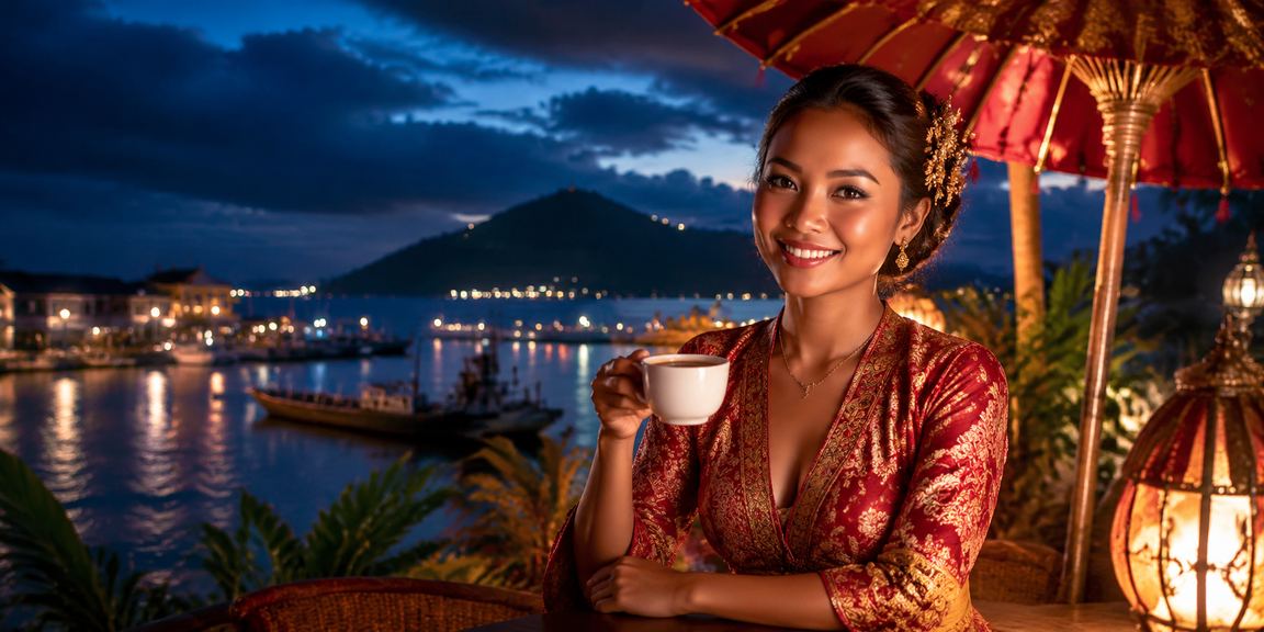 Pemain kartu menikmati permainan di ponsel sambil minum kopi di kafe Vietnam
