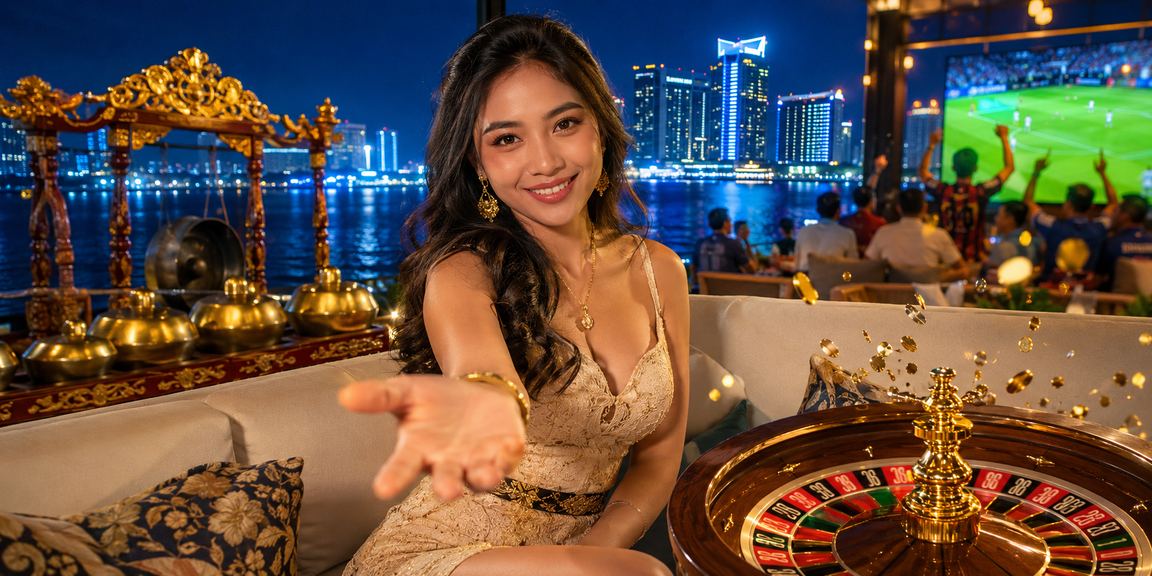 Tampilan meja roulette live casino dengan nuansa profesional